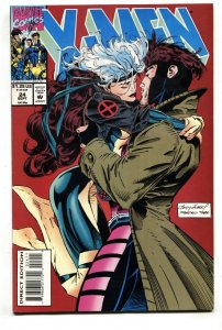 X-Men #24 1993- Rogue and Gambit kiss.