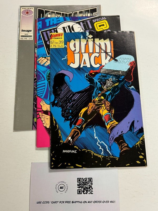 3 indie Comic Books Grim Jack 39 Midnight Surfer 2 Deathmate prologue 104 CT8