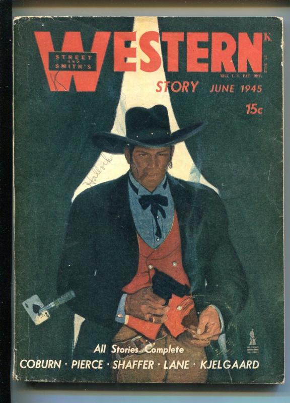 WESTERN STORY 06/1945-STREET & SMITH-ACE OF SPADES-KJELGAARD STORY-vg/fn