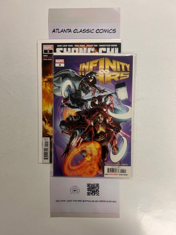 2 Marvel Comics Infinity Wars # 4 + Shang-Chi # 5 Spiderman Thor Hulk 5 SM5