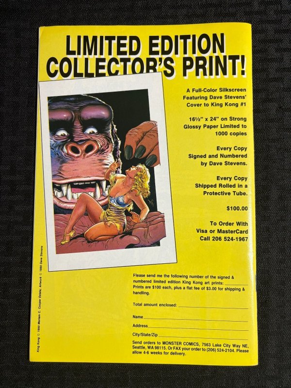 1991 KING KONG Official Adaptation #1 FN+ 6.5 Dave Stevens Cover / Don Simpson