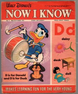 Walt Disney's Now I Know #4 1972-U.K.-comic style art-games-Donald Duck-G/VG