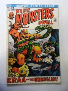 Where Monsters Dwell #15 (1972) VG Condition