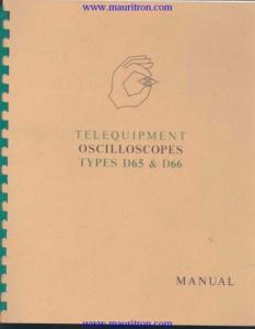 Telequipment D65 (D-65) Oscilloscope Instructions Schemat...