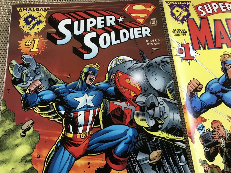 SUPER SOLDIER #1 & MAN OF WAR #1 : DC / Marvel Amalgam 1997 One-shots, VF/NM