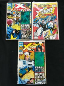 X-FORCE+X-FACTOR 3PC LOT (VF) THREE HOLOS!! 1992-93