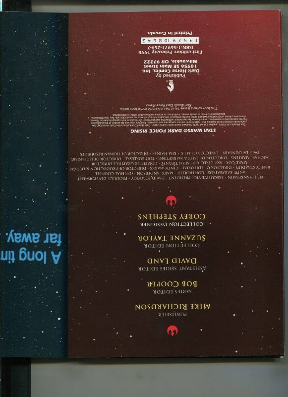 STAR WARS: DARK FORCE RISING (7.0/7.5) 1ST PRINT, TPB!! 1998