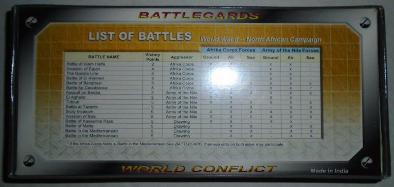 Battlecards World Conflict WW2 Card Game North African Campaign Starter Set NEW