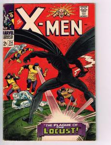 (Uncanny) X-Men # 24 FN Marvel Comic Book Silver Age Stan Lee Cyclops Beast JH6