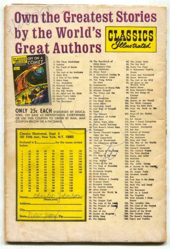 Classics Illustrated #144 HRN 166- FIRST MEN IN THE MOON g/vg