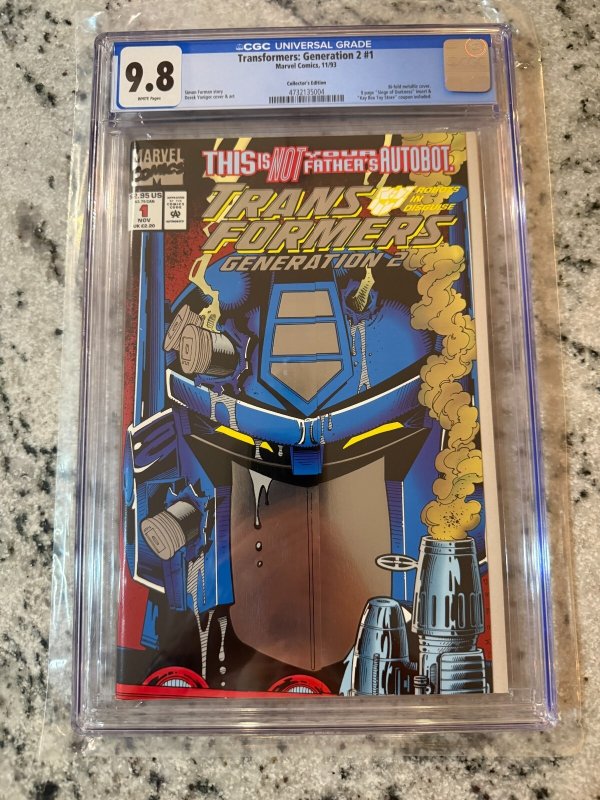 Transformers Generation 2 # 1 CGC Graded 9.8 Marvel Comic Book 1993 Foil JH34