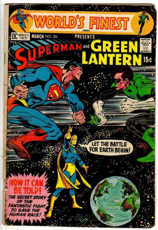 WORLDS FINEST 201 GOOD Mar 1971 SUPERMAN GREEN LANTERN