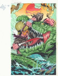 Spider-Man Unlimited #19 p.1 Color Guide Art Lizard Action Splash by John Kalisz