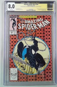 AMAZING SPIDER-MAN (1963) 300 CGC 8.0 1ST APP VENOM SIGNED MCFARLANE MICHELIN...