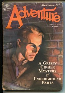 Adventure 11/15/1929 - historias de pasta de Butterick-espeluznante asesinato-Talbot Mundy-BM arco.. 
