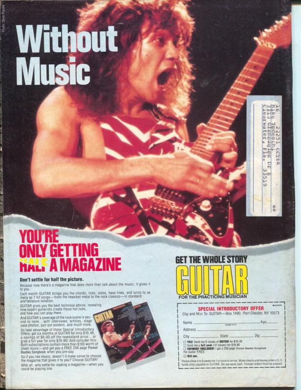 Guitar #3 1/1984-Kevin Dobrow & Carlos Cavazo cover-Quiet Riot-Joan Jett-G