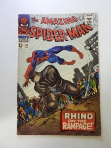 The Amazing Spider-Man #43 (1966) VG condition stains front cover