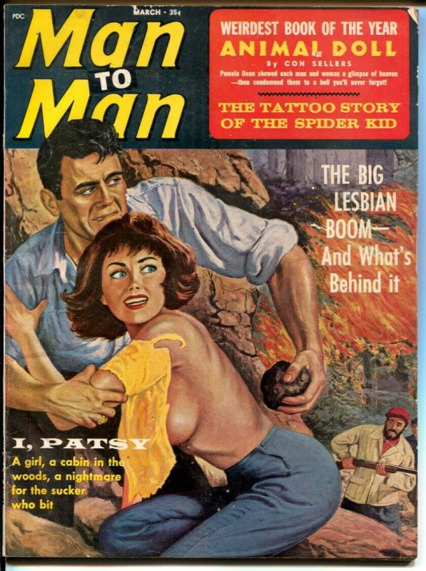 Man To Man 3/1965-cheesecake pix-war-crime GGA cover-exploitation-FN