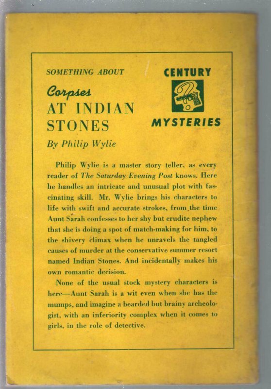 Century Mystery #38 1950's-Corpses At Indian Stones-Philip Wylie-pulp myste...