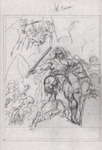 Conan Splash Page Prelim - Signed Art by John Buscema