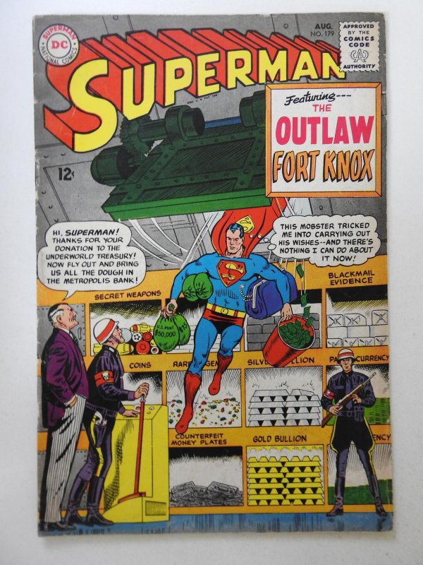 Superman #179  (1965) VG Condition! Rust on bottom staple