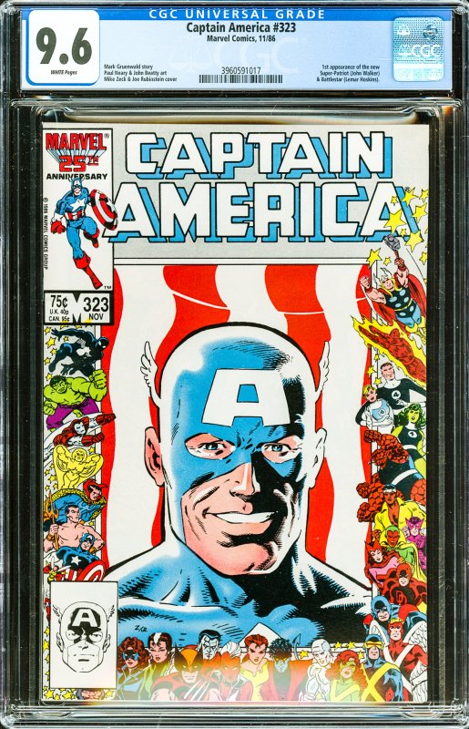 Captain America #323 (1986) CGC Graded 9.6 - 1st App of Super-Patriot
