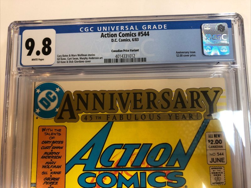 Action Comics (1983) # 544 (CGC 9.8) CPV Canadian price Variant | New Lex Luthor