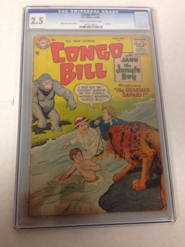 Congo Bill 7 Cgc 2.5 Last Issue Golden Age Dc Comic