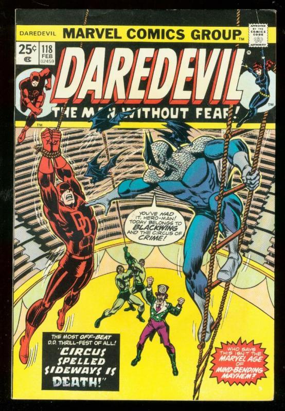 DAREDEVIL #118 1975-MARVEL-CIRCUS COVER-BLACKWING FN