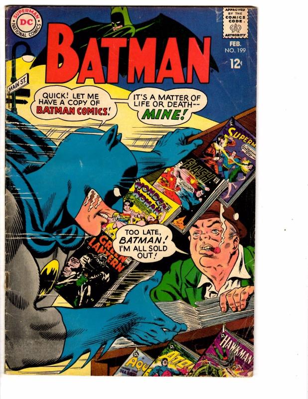 Batman # 199 VG DC Comic Book Joker Robin Catwoman Gotham Batgirl Riddler J149