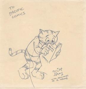 Original Drawing of Fritz the Cat by Milt Gray - Fine Condition