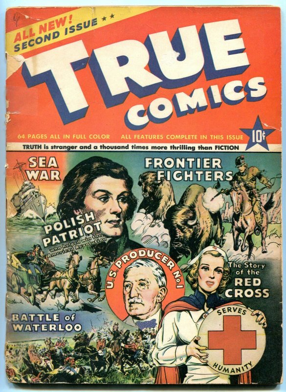 True Comics #2 1941- Red Cross- Waterloo- Bill Everett art G