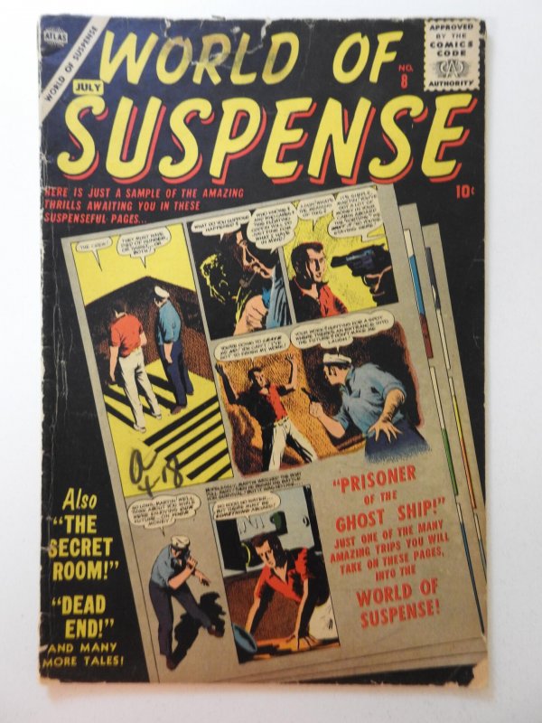 World of Suspense #8 (1957) Prisoner of The Ghost Ship! GVG Condition!