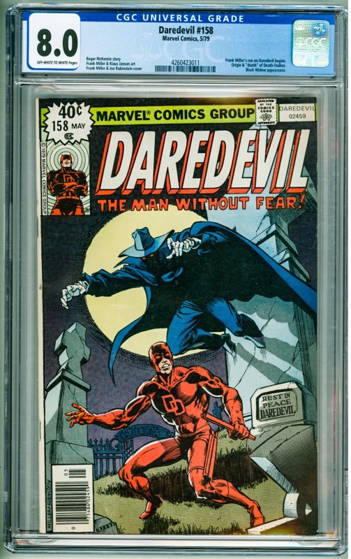 Daredevil #158 (1979) CGC 8.0!  OWW Pages! 1st Frank Miller Daredevil!