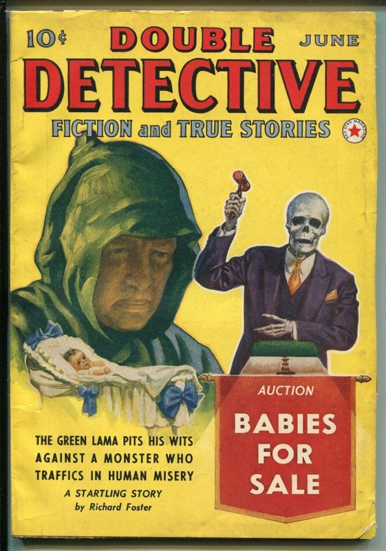 Double Detective-June 1940-Red Star-Green Lama issue-pulp detective stories-VF 