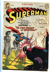 SUPERMAN #74-1952-DC-LUTHOR-KRYPTON-Golden-Age comic book