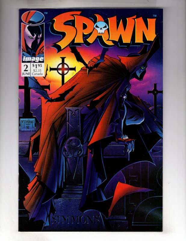 Spawn #2 (1992) VF+ 1st Appearance of CLOWN! Todd McFarlane!     / ECA1x