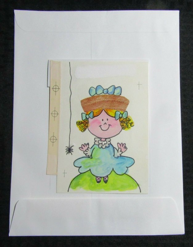 GET WELL SOON Cute Cartoon Girl with Spider 5x7 GET WELL SOON Cute Cartoon Girl with Spider 5x7