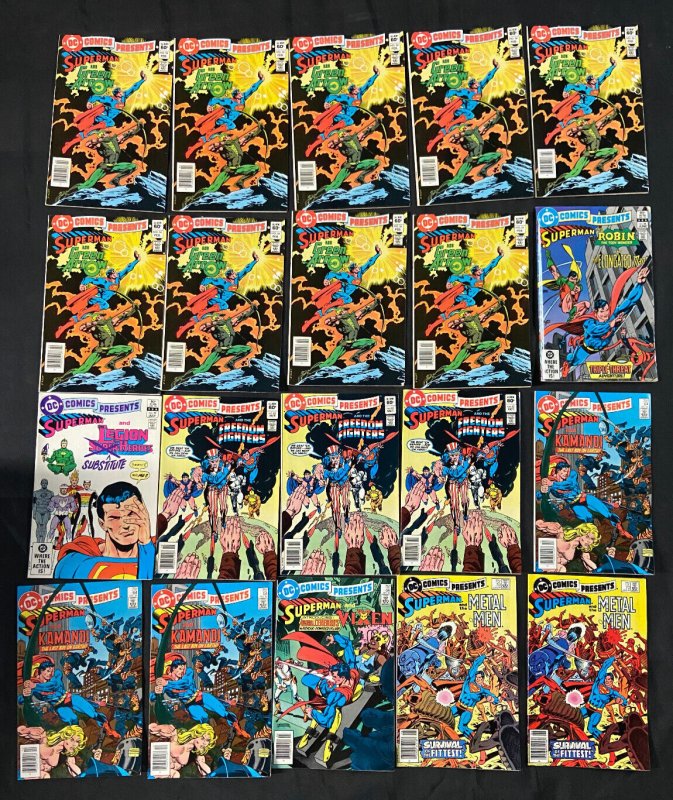 DC COMICS PRESENTS SUPERMAN + GUEST STAR 87 BRONZE AGE COMIC LOT MOST VF (DUPES)