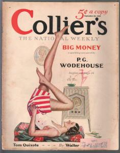 Collier's 9/20/1930-Frank Mutz pin-up girl cover-P.G. Wodehouse-pulp thrills-...