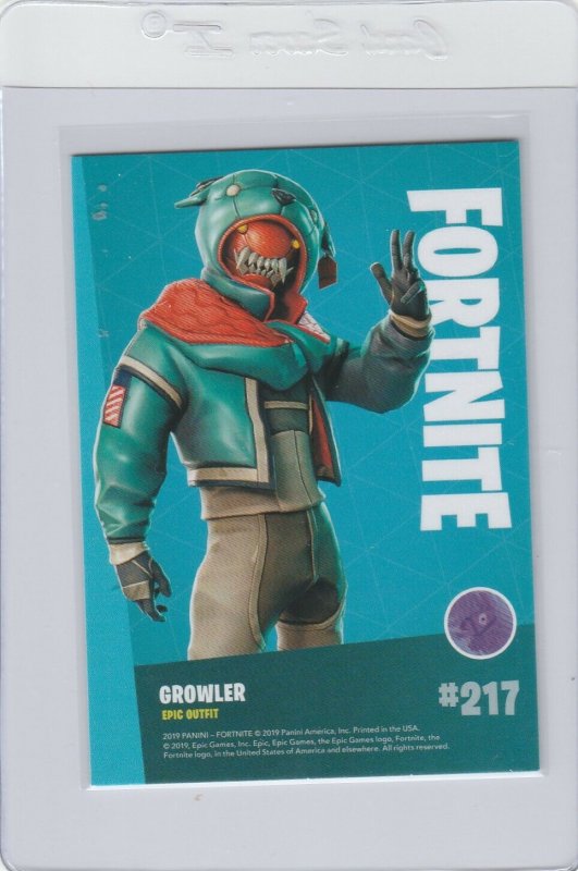 Fortnite Growler 217 Epic Outfit Panini 2019 trading card series 1