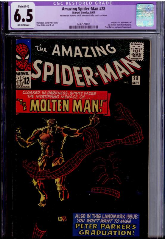 Amazing Spider-Man  #28 CGC 6.5 C-1 small amount of color touch: you can't tell!