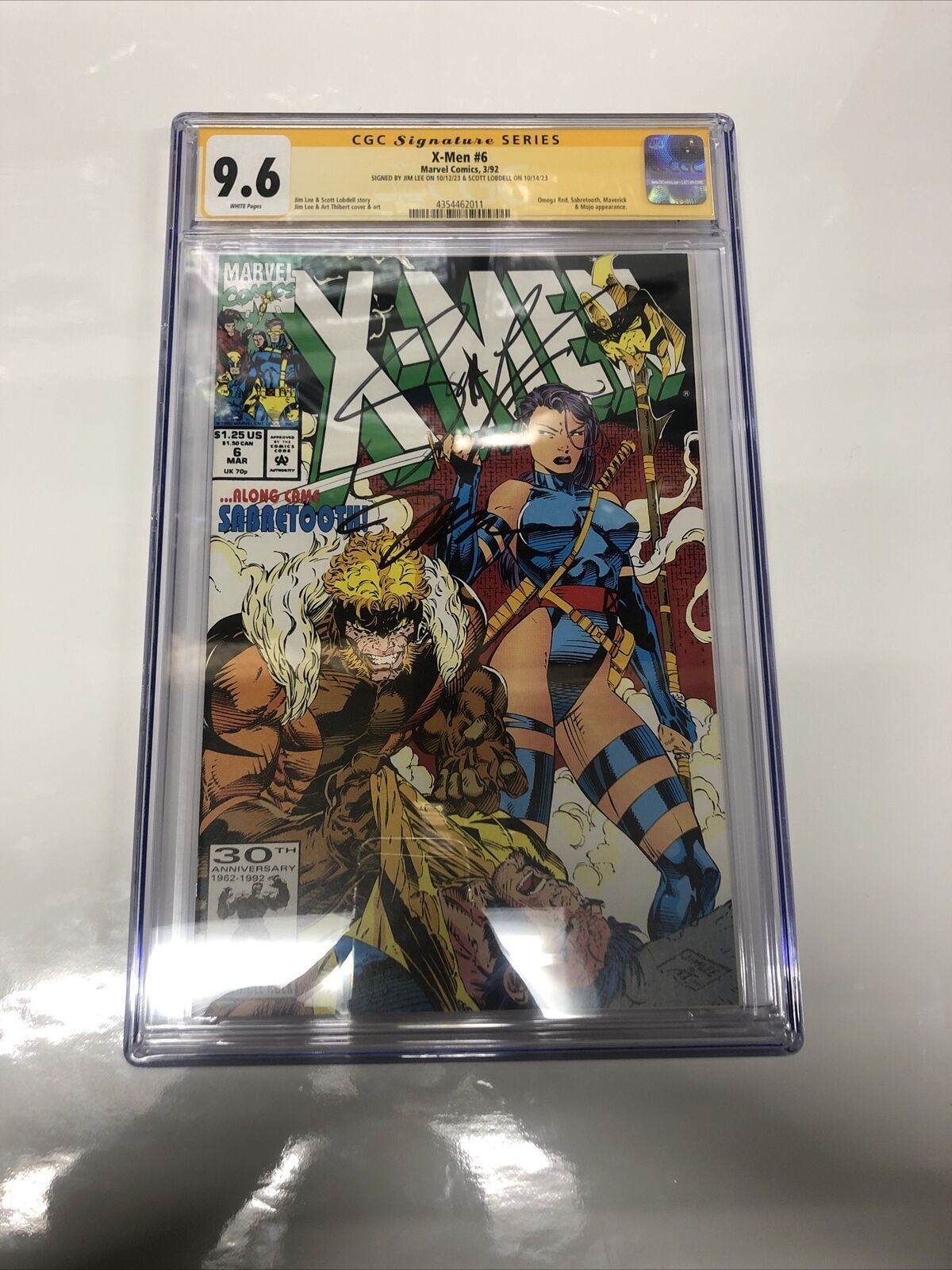 X - Men (1992) # 6 (CGC 9.6 SS) Signed Jim Lee • Scott Lobdell