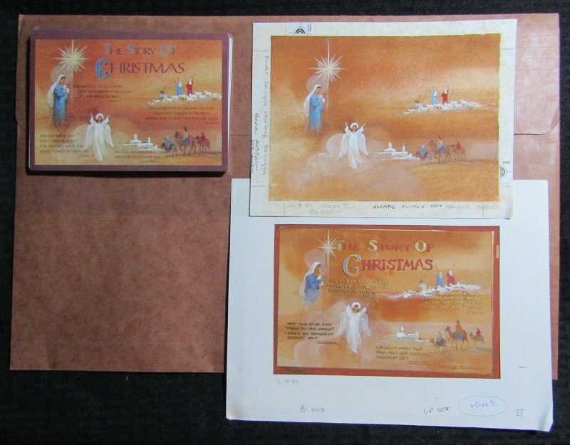 CHRISTMAS Mary Angel w/ Rough 2pcs 8.5x6.5 Greeting Card Art #X8001 & 15 Cards