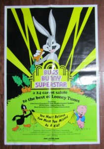 1975 BUGS BUNNY SUPERSTAR 27x36 Poster VG/FN 5.0 Daffy Duck & Porky Pig