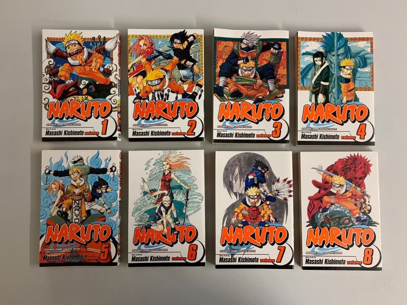 NARUTO Shonen Jump Book Lot Set 1-8 Paperback 1 2 3 4 5 6 7 8  