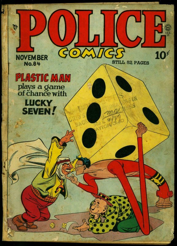 POLICE COMICS #84 1948-PLASTIC MAN-SPIRIT-DICE-ARAB G-