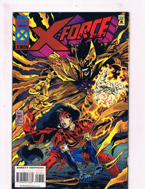 X-Force #43 FN 1st Print Marvel Comic Book Wolverine X-Men DE3