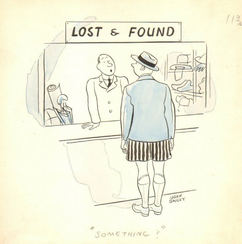 Lost and Found His Pants - 1960's art by John Bailey