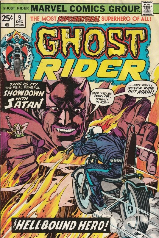 Ghost Rider # 9 VG+ Marvel 1974 MVS Intact [B3]